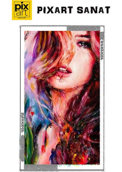 Renklerin Içindeki Kadın Pixart Sanat Elmas Mozaik Tablo Diamond Türkiye 38 x 66 cm fırsatları