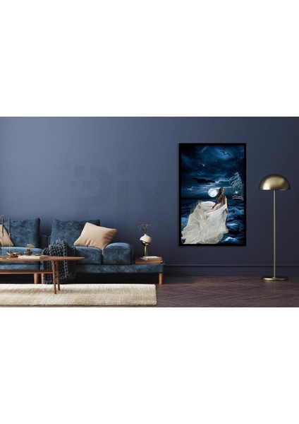 Gece ve Kadın Pixart Sanat Elmas Mozaik Tablo Diamond Türkiye 45 x 74 cm modelleri
