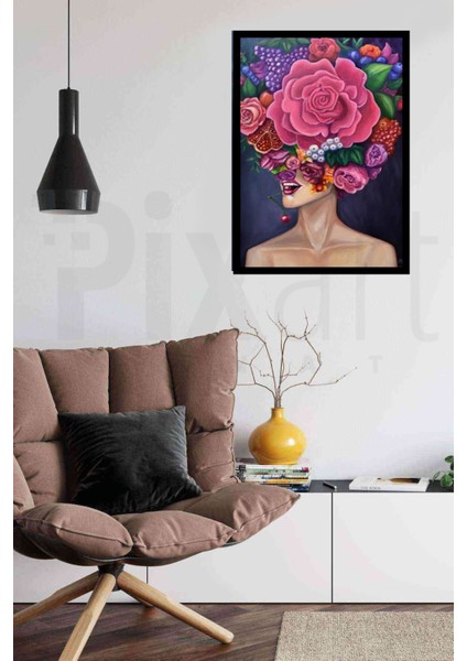 Başımda Çiçekler Pixart Sanat Elmas Mozaik Tablo Diamond Türkiye 43 x 61 cm modelleri