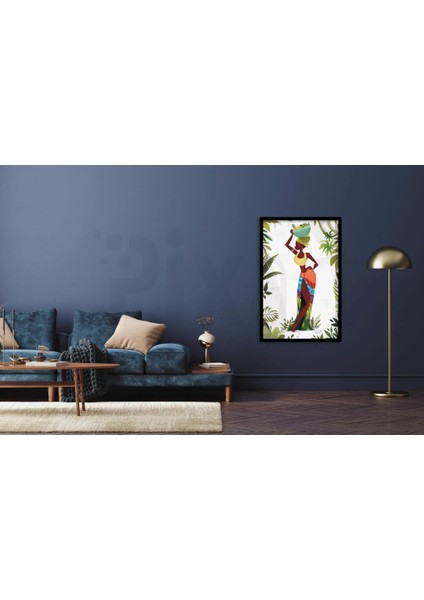 Renkli Afrikalı Kadın 38 x 58 cm fiyatları