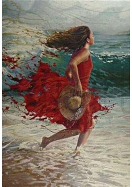 Dalgalar ve Kız 41 x 58 cm