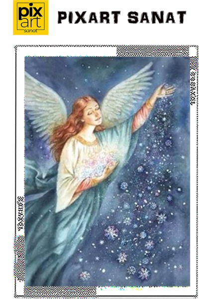Kar ve Melek Pixart Sanat Elmas Mozaik Tablo Diamond Türkiye 43*58