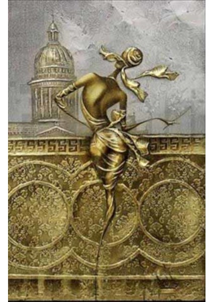 Altın Kadın Pixart Sanat Elmas Mozaik Tablo Diamond Türkiye 45*65