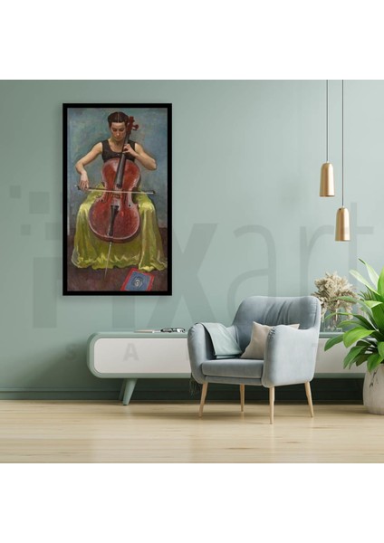Kadın Çello Çalarken Pixart Sanat Elmas Mozaik Tablo Diamond Türkiye 35 x 61 cm fiyatları