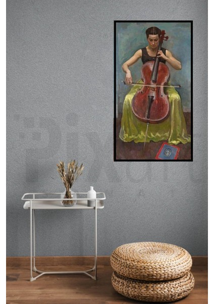 Kadın Çello Çalarken Pixart Sanat Elmas Mozaik Tablo Diamond Türkiye 35 x 61 cm modelleri