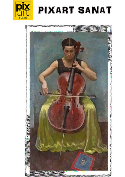 Kadın Çello Çalarken Pixart Sanat Elmas Mozaik Tablo Diamond Türkiye 35 x 61 cm fırsatları