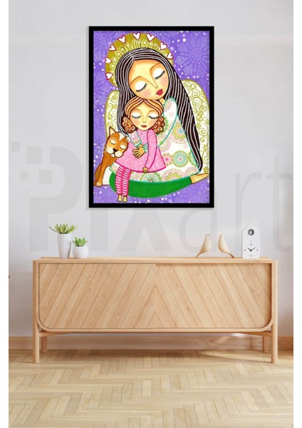 Anne Çocuk Pixart Sanat Elmas Mozaik Tablo Diamond Türkiye 43 x 64 cm modelleri