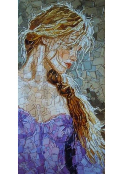 Mozaik Örgülü Kız Pixart Sanat Elmas Mozaik Tablo Diamond Türkiye 40*78