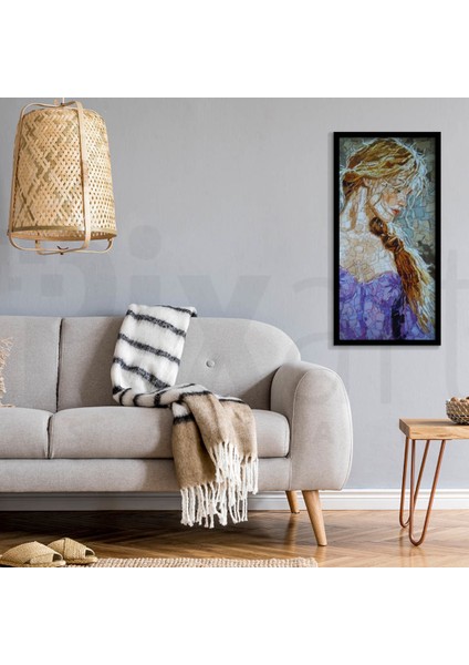 Mozaik Örgülü Kız Pixart Sanat Elmas Mozaik Tablo Diamond Türkiye 40*78 modelleri