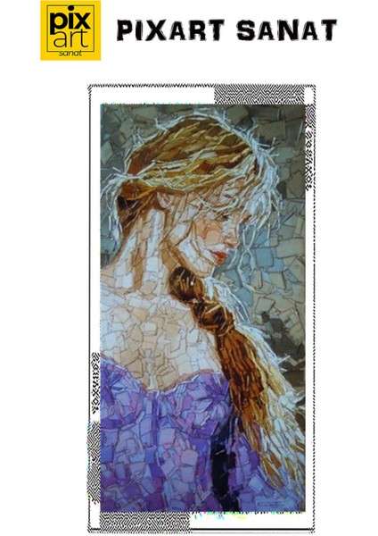 Mozaik Örgülü Kız Pixart Sanat Elmas Mozaik Tablo Diamond Türkiye 40*78 fırsatları