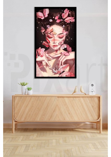 Pembe Kelebeklerim Pixart Sanat Elmas Mozaik Tablo Diamond Türkiye 43 x 74 cm fiyatları