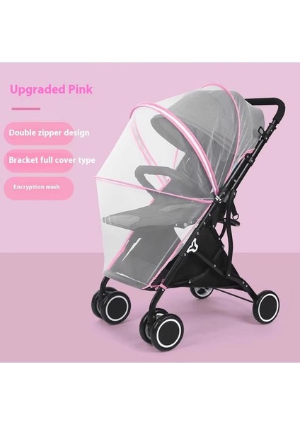 Pram Cibinlik Bebek Arabası Sivrisinek Örtüsü Güneşlik Örtüsü Nakış Büyütülmüş Yoğun Ağ (Yurt Dışından)