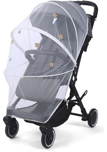 Pram Cibinlik Bebek Arabası Sivrisinek Örtüsü Güneşlik Örtüsü Nakış Büyütülmüş Yoğun Ağ (Yurt Dışından)