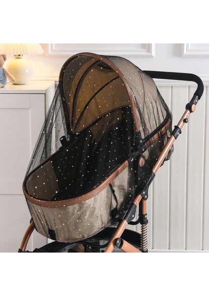 Pram Cibinlik Bebek Arabası Sivrisinek Örtüsü Güneşlik Örtüsü Nakış Büyütülmüş Yoğun Ağ (Yurt Dışından)