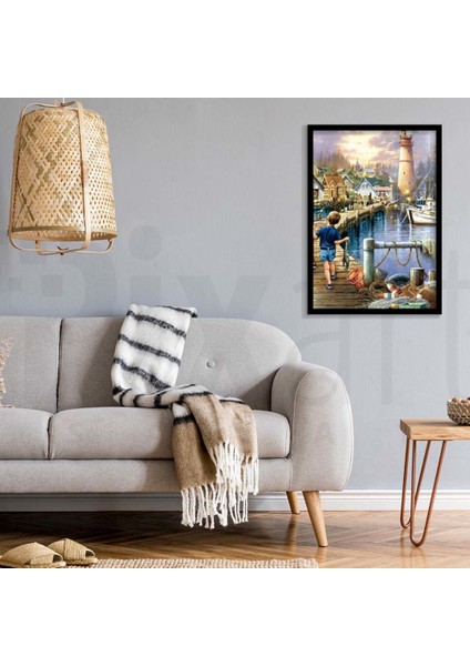 Balıkçı Çocuk Pixart Sanat Elmas Mozaik Tablo Diamond Türkiye 40*53 fiyatları