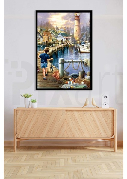 Balıkçı Çocuk Pixart Sanat Elmas Mozaik Tablo Diamond Türkiye 40*53 modelleri