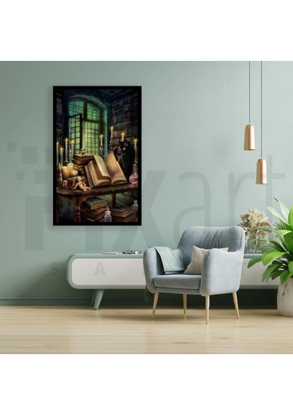 Sihirbaz Çalışma Odası Pixart Sanat Elmas Mozaik Tablo Diamond Türkiye 40*63 fiyatları