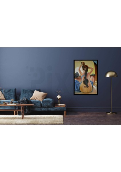 Gitar Çalan Kadın Pixart Sanat Elmas Mozaik Tablo Diamond Türkiye 36 x 51 cm modelleri