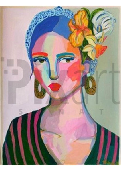 Tarz Kadın Pixart Sanat Elmas Mozaik Tablo Diamond Türkiye 43*55