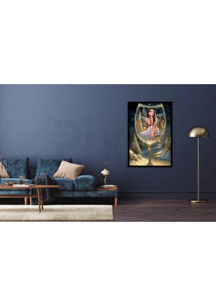 Bardak Içinde Kız Pixart Sanat Elmas Mozaik Tablo Diamond Türkiye 45*63 modelleri