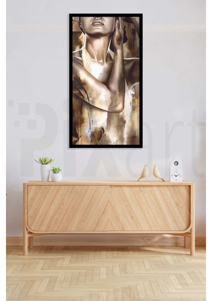 Bronz Görünümlü Kadın Pixart Sanat Elmas Mozaik Tablo Diamond Türkiye 43*73 modelleri