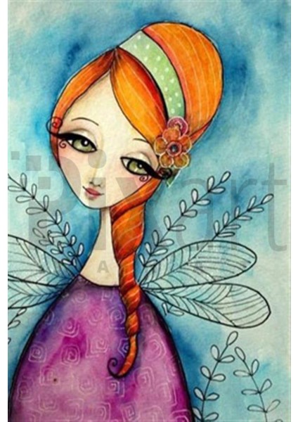 Kelebeğe Benzeyen Kız Pixart Sanat Elmas Mozaik Tablo Diamond Türkiye 45*66