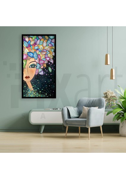Yapraklardan Oluşan Saçlar Pixart Sanat Elmas Mozaik Tablo Diamond Türkiye 27*53 fiyatları