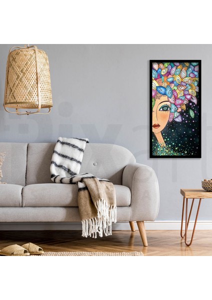 Yapraklardan Oluşan Saçlar Pixart Sanat Elmas Mozaik Tablo Diamond Türkiye 27*53 modelleri