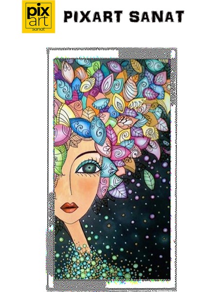 Yapraklardan Oluşan Saçlar Pixart Sanat Elmas Mozaik Tablo Diamond Türkiye 27*53 fırsatları