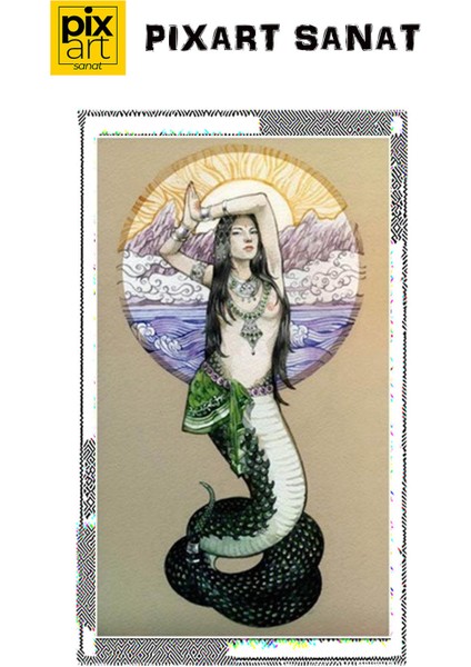 Yılan Kadın Pixart Sanat Elmas Mozaik Tablo Diamond Türkiye 50*82 fırsatları