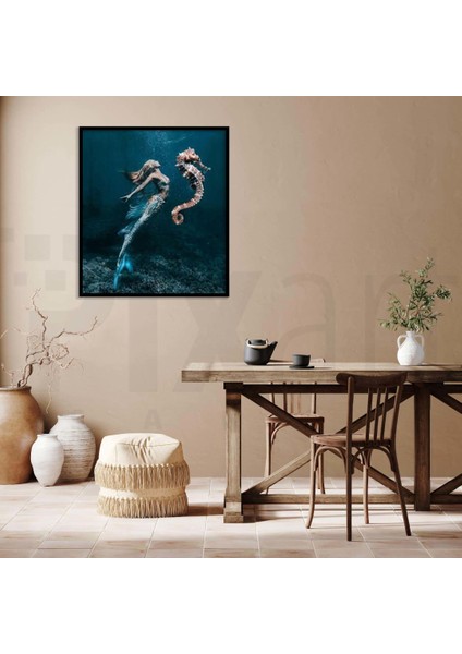 Deniz Atı ve Deniz Kızı Pixart Sanat Elmas Mozaik Tablo Diamond Türkiye 58*66