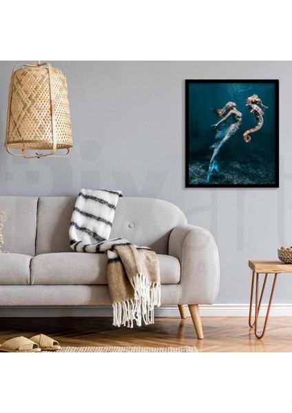 Deniz Atı ve Deniz Kızı Pixart Sanat Elmas Mozaik Tablo Diamond Türkiye 58*66