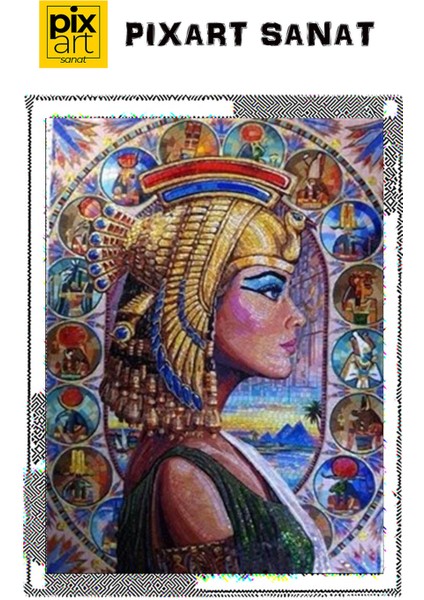 Mısırlı Kadın Pixart Sanat Elmas Mozaik Tablo Diamond Türkiye 51 x 69 cm fırsatları