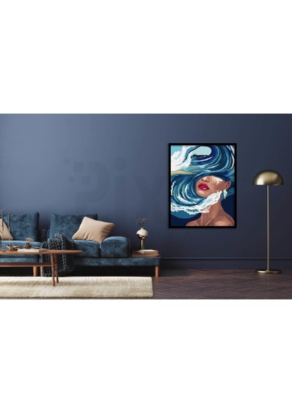 Saçları Deniz Kadın Pixart Sanat Elmas Mozaik Tablo Diamond Türkiye 43*53 fiyatları