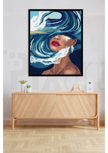 Saçları Deniz Kadın Pixart Sanat Elmas Mozaik Tablo Diamond Türkiye 43*53 modelleri
