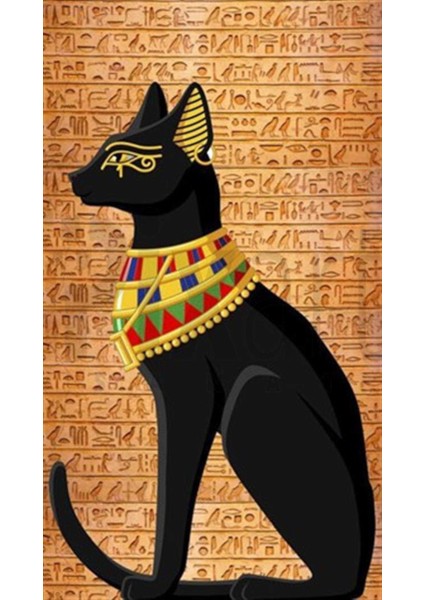 Antik Mısır Kedi Pixart Sanat Elmas Mozaik Tablo Diamond Türkiye 48*83