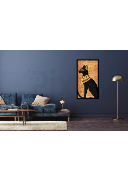 Antik Mısır Kedi Pixart Sanat Elmas Mozaik Tablo Diamond Türkiye 48*83
