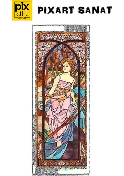 Cam Boyama Kadın Pixart Sanat Elmas Mozaik Tablo Diamond Türkiye 27*70 fırsatları
