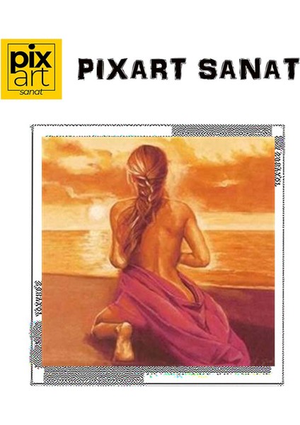 Güneşin Doğuşunu Izleyen Kadın Pixart Sanat Elmas Mozaik Tablo Diamond Türkiye 55*55 fırsatları