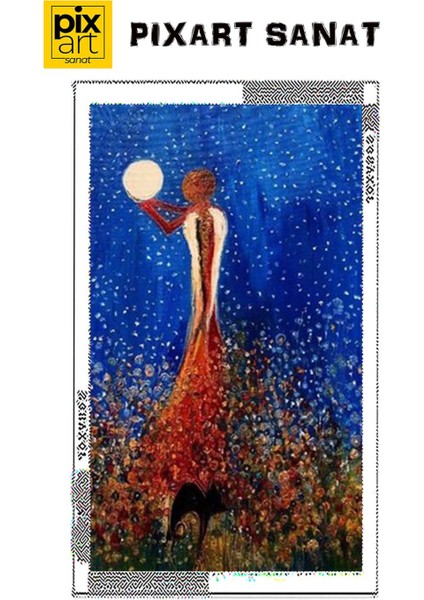 Dolunay ve Kadın Pixart Sanat Elmas Mozaik Tablo Diamond Türkiye 40*68 fırsatları