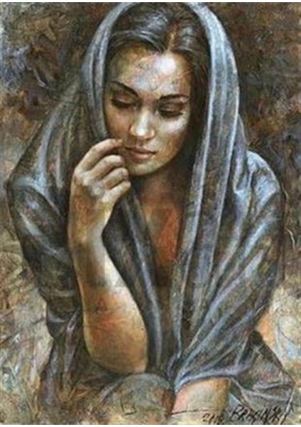 Mistik Kadın Pixart Sanat Elmas Mozaik Tablo Diamond Türkiye 50*51