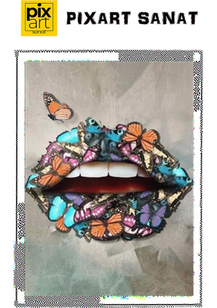 Kelebeklerden Dudak Pixart Sanat Elmas Mozaik Tablo Diamond Türkiye 50*73 fırsatları