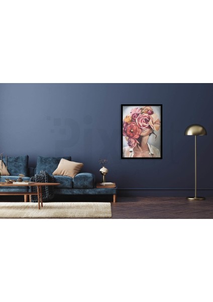 Yüzünde Çiçekler Olan Kadın Pixart Sanat Elmas Mozaik Tablo Diamond Türkiye 48*66 fiyatları