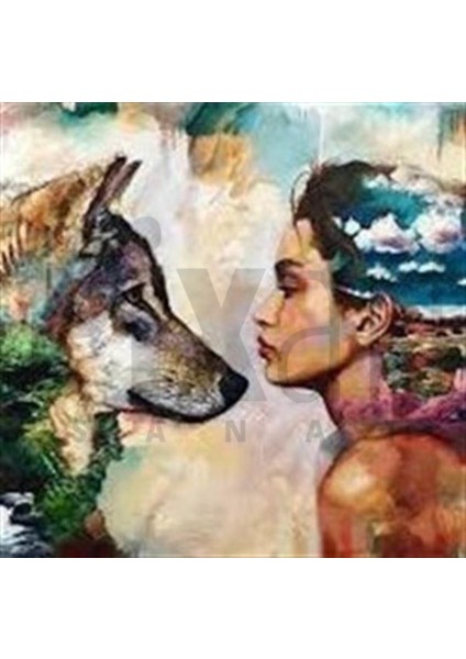 Kurt ve Kadın Pixart Sanat Elmas Mozaik Tablo Diamond Türkiye 50*50