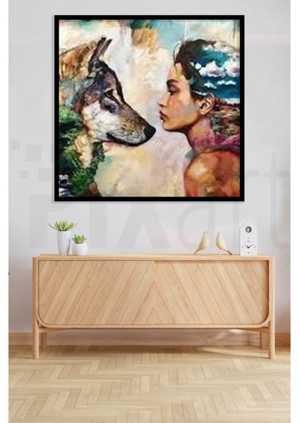 Kurt ve Kadın Pixart Sanat Elmas Mozaik Tablo Diamond Türkiye 50*50 fiyatları