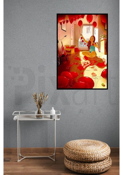 Kırmızı Balonlar Pixart Sanat Elmas Mozaik Tablo Diamond Türkiye 55*78 fiyatları