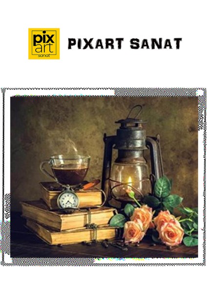 Kitap Köşesi Pixart Sanat Elmas Mozaik Tablo Diamond Türkiye 60*53 fırsatları