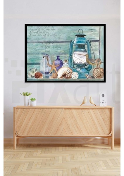 Fener ve Deniz Kabukları Pixart Sanat Elmas Mozaik Tablo Diamond Türkiye 71*53 modelleri