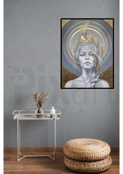 Altın Başaklar ve Kadın Pixart Sanat Elmas Mozaik Tablo Diamond Türkiye 48*66 fiyatları