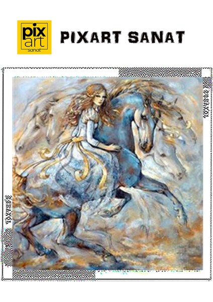 Düşümdeki Atlar Pixart Sanat Elmas Mozaik Tablo Diamond Türkiye 80*80 fırsatları